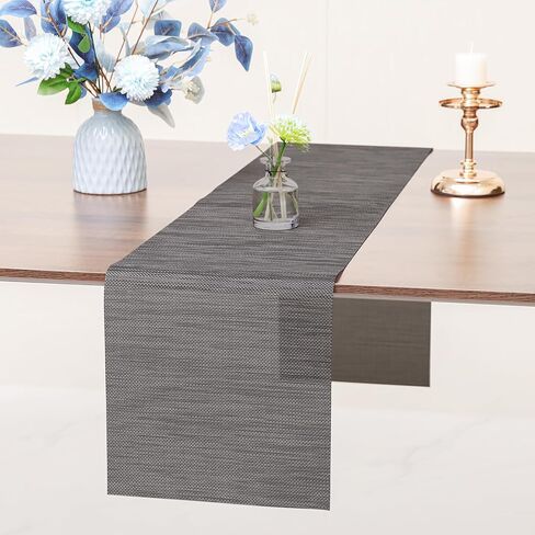 مفرش طاولة Myir JUN، مفرش طاولة من الفينيل داخلي بطول 55 بوصة، مفرش طاولة مقصوص بشكل تعسفي، غير قابل للانزلاق، مفرش طاولة داخلي للمنزل والحفلات (بني فاتح، 12 × 55 بوصة) in Kuwait