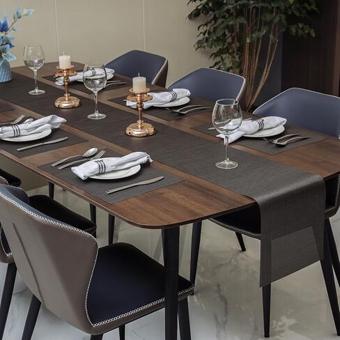 مفرش طاولة Myir JUN، مفرش طاولة من الفينيل داخلي بطول 55 بوصة، مفرش طاولة مقصوص بشكل تعسفي، غير قابل للانزلاق، مفرش طاولة داخلي للمنزل والحفلات (بني فاتح، 12 × 55 بوصة) in Kuwait