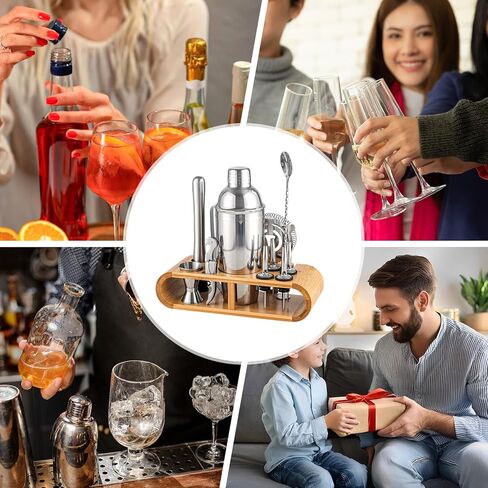 حامل أدوات النادل، حامل هزاز الكوكتيل، حامل تخزين من الخيزران، حامل أدوات النادل المحمول، رف هزاز الكوكتيل لهدية الانتقال إلى المنزل على الطاولة in Kuwait