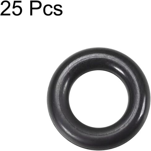 uxcell Fluorine Rubber O Rings, 5mm OD, 1.2mm Inner Diameter, 1.9mm Width, Seal Gasket Black 25Pcs in Saudi Arabia