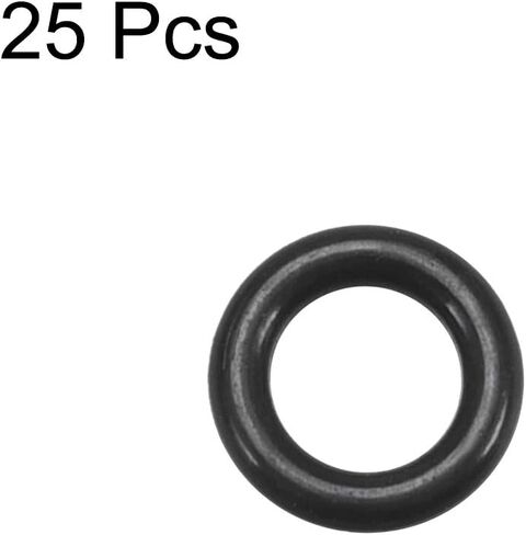 uxcell Fluorine Rubber O Rings, 5mm OD, 1.2mm Inner Diameter, 1.9mm Width, Seal Gasket Black 25Pcs in Saudi Arabia