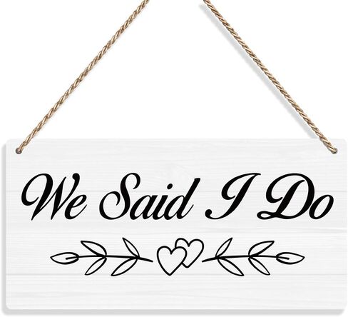 Just Married Sign Wall Hanging Just Married Decorations Wedding Accessories Stuff Wedding Decorations for Reception Engagement Wedding Party Wall Art Decor Wooden Sign Ring Bearer Sign in Saudi Arabia