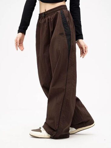 Baggy Track Pants Men Y2k Sweatpants Loose Parachute Pants Lightweight Elasitc Waist Workout Pants with Drawstring in Saudi Arabia