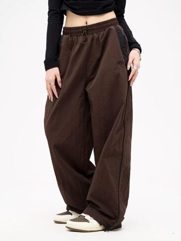 Baggy Track Pants Men Y2k Sweatpants Loose Parachute Pants Lightweight Elasitc Waist Workout Pants with Drawstring in Saudi Arabia