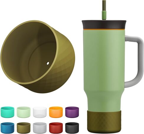 حذاء من السيليكون لكوب السفر المعزول بوزن 40 أونصة و24 أونصة، غطاء واقي مضاد للانزلاق لإكسسوارات أوالا، خالٍ من البيسفينول A، آمن للاستخدام في غسالة الأطباق in Kuwait