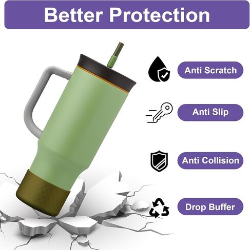 حذاء من السيليكون لكوب السفر المعزول بوزن 40 أونصة و24 أونصة، غطاء واقي مضاد للانزلاق لإكسسوارات أوالا، خالٍ من البيسفينول A، آمن للاستخدام في غسالة الأطباق in Kuwait