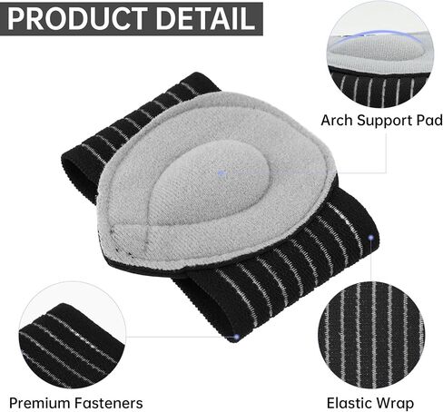 Arch Support for Plantar Fasciitis, 1Pair Adjustable Plantar Fasciitis Arch Support Inserts with Orthotic Brace Grey Compression Braces Sleeves for Foot Pain Sore Flat Feet High Arch in Saudi Arabia