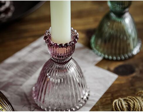 GENTI 3Pcs Glass Candlestick Holders - Taper Candles Holder, Crystal Candle Stick Holder for Wedding Party Table Centerpieces, Green in Saudi Arabia