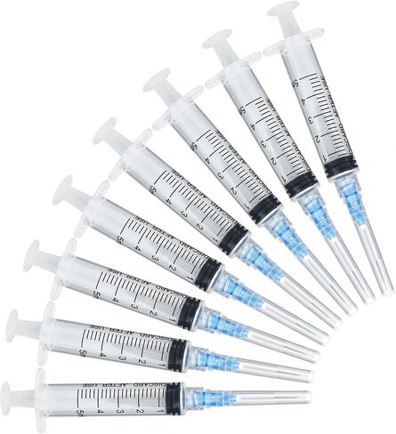 30 Pack 10ml Disposable Syringe, with Needle 18Ga 1.2 Inch,Individually Sealed Wrapped, for Scientific Labs, Industrial Dispensing and Liquid Measuring Syringe Tools (10ml) in Saudi Arabia