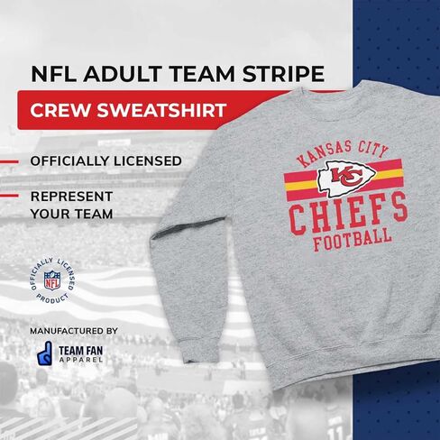 سويت شيرت Team Fan Apparel NFL Team Stripe Crew - طاقم من القطن والبوليستر بدون علامة للرجال والنساء in Kuwait