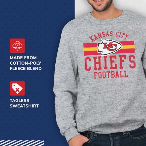 سويت شيرت Team Fan Apparel NFL Team Stripe Crew - طاقم من القطن والبوليستر بدون علامة للرجال والنساء in Kuwait