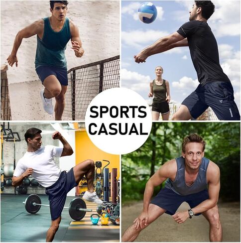 2 Pack Mens Athletic Shorts Quick Dry 7 Inch Running Shorts Breathable Mesh Gym Workout Shorts with Zipper Pockets(Black&Navy Blue,2XL in Saudi Arabia