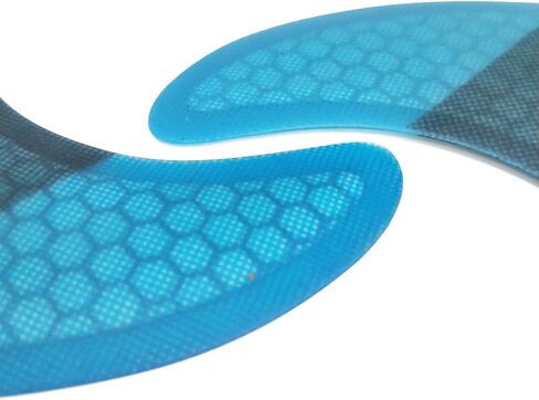 UPSURF Surfboard fins k2.1 5fins Single tab Surfing fins Honeycomb Choose Color (Blue) in Saudi Arabia