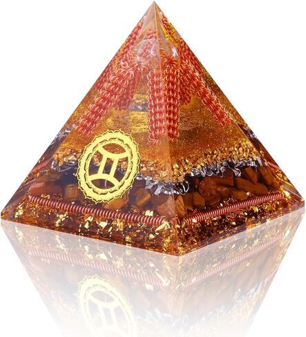 Horoscope Orgone Pyramid, Empower Your Aries Spirit, Red Jasper Orgone Pyramid - Chakra Reiki Healing for Inner Strength, Confidence and Resilience and Lucky Energy Home Decor, Birthday Gift in Saudi Arabia
