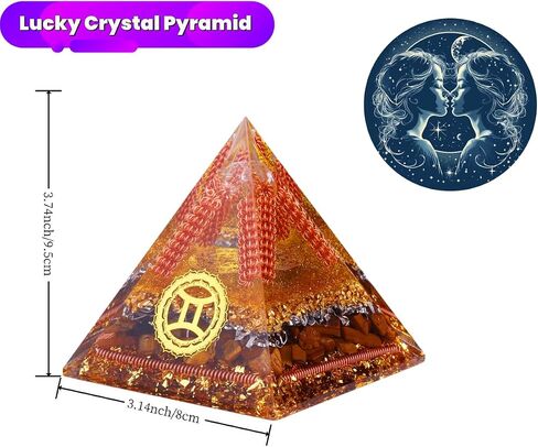 Horoscope Orgone Pyramid, Empower Your Aries Spirit, Red Jasper Orgone Pyramid - Chakra Reiki Healing for Inner Strength, Confidence and Resilience and Lucky Energy Home Decor, Birthday Gift in Saudi Arabia