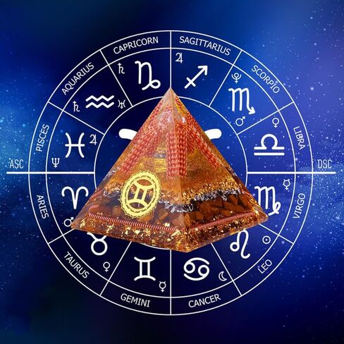 Horoscope Orgone Pyramid, Empower Your Aries Spirit, Red Jasper Orgone Pyramid - Chakra Reiki Healing for Inner Strength, Confidence and Resilience and Lucky Energy Home Decor, Birthday Gift in Saudi Arabia