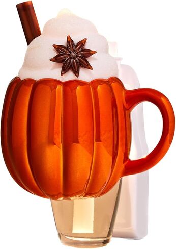 باث + بودي وركس Fall Pumpkin WallFlower Plug-in - كوب يقطين برتقالي متبل لطيف مع طبقة علوية من الكريمة المخفوقة - مكون إضافي مضيء لعبوات/مصابيح عطر زهور الحائط - جديد لخريف 2024 in Saudi Arabia