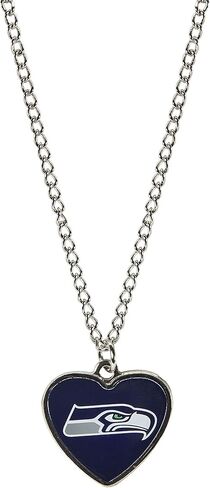 Aminco NFL Seattle Seahawks Color Logo Heart Pendant Necklace in Saudi Arabia