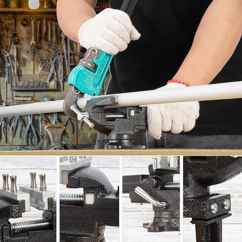 Table Vise, 3.3 Inch Universal Rotate 360° Work Clamp-On Vise,Table Vice With Quick Adjustment Button for Woodworking,Drilling,Sawing,Metal Working in Saudi Arabia