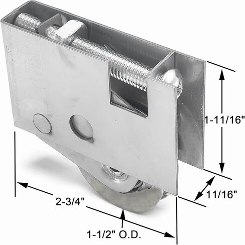 2 Pack Sliding Patio Door Roller Assembly Fits for Pella Wood Glass Doors P/N #0FAT0000 (Pre 1992), 1-1/2" Steel Ball Bearing, Edge Adjustable, Stainless Steel Housing W/o Flange in Saudi Arabia