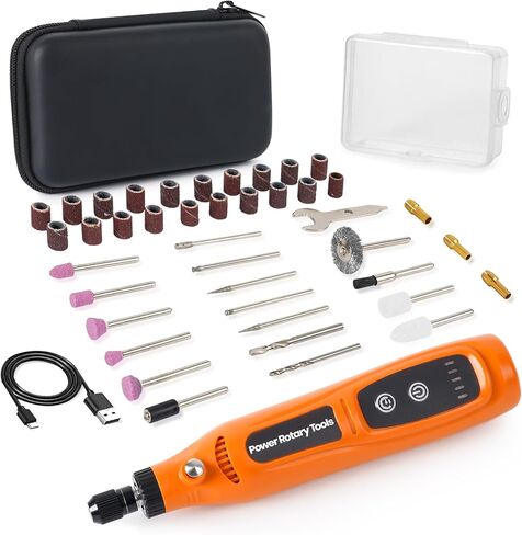 Cordless Rotary Tool 4V Pro, 5-Speed Rotary Tool Kit for Artists & DIYers - LED Display - Beginner Friendly - 18 Upgraded Accessories (Blue) in Saudi Arabia