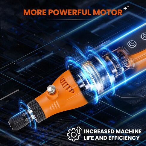 Cordless Rotary Tool 4V Pro, 5-Speed Rotary Tool Kit for Artists & DIYers - LED Display - Beginner Friendly - 18 Upgraded Accessories (Blue) in Saudi Arabia