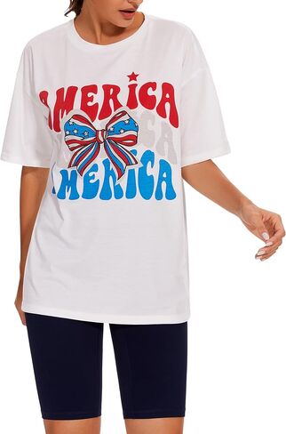 BEGOING American Flag Shirts USA 2 Piece Shorts Outfits Women Patriotic Summer Matching Set Apparel in Saudi Arabia