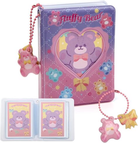 3 بوصة ميني Kpop Photocard حامل كتاب ألبوم صور صغير 40 جيوب Kpop Photocard حامل Kpop Binder Love Heart جوفاء Photocard Binder، جوفاء Photocard Id حامل هدايا الهالوين وعيد الميلاد in Kuwait