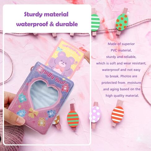 3 بوصة ميني Kpop Photocard حامل كتاب ألبوم صور صغير 40 جيوب Kpop Photocard حامل Kpop Binder Love Heart جوفاء Photocard Binder، جوفاء Photocard Id حامل هدايا الهالوين وعيد الميلاد in Kuwait