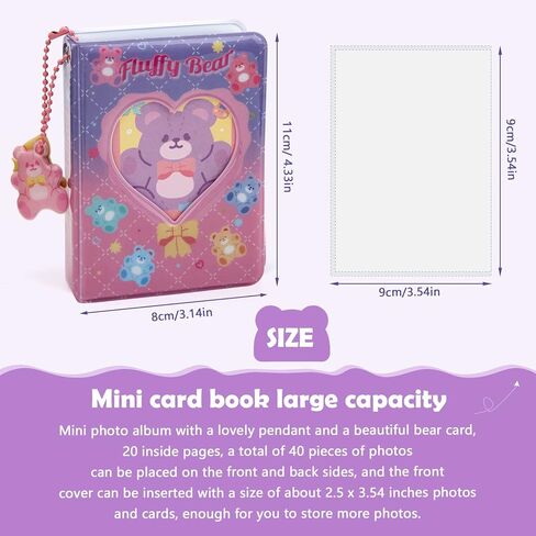 3 بوصة ميني Kpop Photocard حامل كتاب ألبوم صور صغير 40 جيوب Kpop Photocard حامل Kpop Binder Love Heart جوفاء Photocard Binder، جوفاء Photocard Id حامل هدايا الهالوين وعيد الميلاد in Kuwait