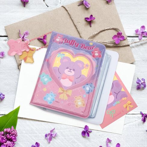 3 بوصة ميني Kpop Photocard حامل كتاب ألبوم صور صغير 40 جيوب Kpop Photocard حامل Kpop Binder Love Heart جوفاء Photocard Binder، جوفاء Photocard Id حامل هدايا الهالوين وعيد الميلاد in Kuwait