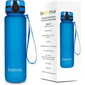 Brimma Premium Sports Water Bottle with Leak Proof Flip Top Lid - Eco Friendly & BPA Free Tritan Plastic - Must Have for The Gym, Yoga, Running, Outdoors, Cycling, and Camping