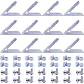 12Sets 2020 Aluminum Extrusion 45 Degree Bracket,12pcs 45 Degree Corner Brackets,with 24pcs Sliding T Nuts and Screws for 20 Series Extruded Aluminum Rail Accessories(Black)