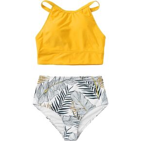 Milumia Women's 2 Piece Swimsuits Tropical Print High Waist Tankini Bathing Suits in Kuwait