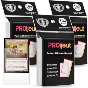 1200 Pack Card Sleeves Clear, Perfect Fit Inner Sleeves Ideal for Double-sleeving, Trading Card Sleeve Compatible with MTG, PKM, TCG and Gaming Cards (60 Microns)
