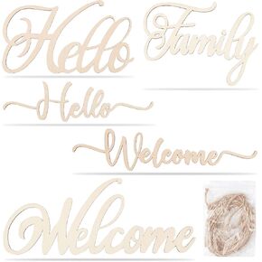 CREATCABIN Happy Birthday Wood Sign Cutout Wooden Letter Sign DIY Block Words Sign for Wreath Home Decor Door Wall Art Decoration, 6.3" x 8.7" in Saudi Arabia