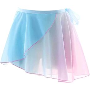 ZUYPSK Women Girls Split High-Low Ballerina Skirt AsymmetricalChiffon Wrap Over Scarf Gymnastics Ballet Dance Skirts
