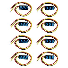 0.28 Inch Three-Line Voltage Meter Mini LED Digital Voltmeter Gauge (Green, 8 Pack)