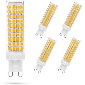 G9 LED Bulb 10W, 100W G9 Halogen Bulb Equivalent, 1200LM, AC 100V-265V, Warm White 3000K, Non-Dimmable G9 Bulbs for Home Lighting,5-Pack