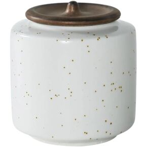 Small Urn for Ashes, Ceramic Urn for Human Ashes, Adult Memorial Tiny Urn, Decorative Urn for Pet Ashes (MDR-White, S, Solid)
