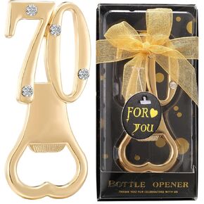 12 Pack 70th Birthday Bottle Opener for 70th Birthday Party Favors 70 Wedding Anniversaries Souvenirs Favors Gifts Decorations (12, 70th)