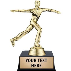 Crown Awards Ice Skating Trophies with Custom Engraving, 6" Personalized Male Ice Skating Trophy On Black Base 1 Pack Prime
