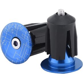 Tissting 1 Pair Bike Bar Ends Plug Aluminum Alloy Expansion Adjustable Bicycle Handlebar End Caps for 15.9‑21.4mm ID Handlebars BMX MTB Road Bike