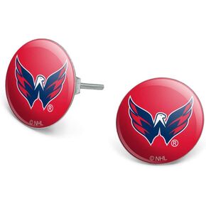 NHL Washington Capitals Logo Novelty Silver Plated Stud Earrings