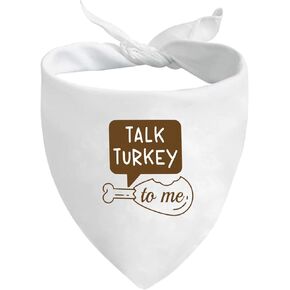 JXGZSO 1 Piece Cute Fall Dog Bandana Talk Turkey to Me Funny Thanksgiving Dog Bandana Turkey Dog Bandana (Talk Turkey D)