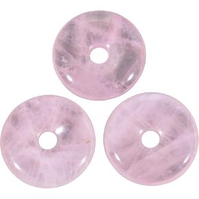 Crystal Donut, 3 Pcs Large Hole Lucky Coin Amulet Peace Circle Healing Crystal Jewelry for DIY, Green Aventurine