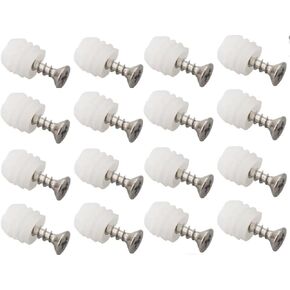 60 Set White Plastic 4 * 10 Expansion Pipe Screws Cabinet Door Expansion Plugs Nut Accessories Self-Tapping Screw Hinges Positioning Dowels with 4 x 12 Screws Wood Screws