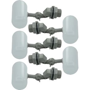 5 PCS 1/2 Inch Water Float Valve with Adjustable Arm, Plastic Water Filter Float Ball Valve for water tank Pool Livestock Water Trough Aquariums Aquaculture Ponds Reservoir
