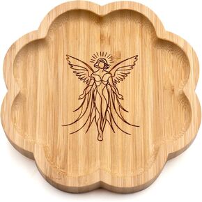 5.9 inchs Bamboo Offering Prayer Ritual Bowl Plate Great for Altar,Meditation,Incense Sticks,Candle,Crystal,Jewelry,Yoga Smudging Decoration(Tree of Life)