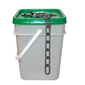 Mr. Chain Plastic Barrier Chain Pail, Slate Gray, 3-Inch Link Diameter, 70-Foot Length (80057-P)